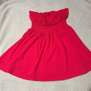 SHEIN Strapless Red Dress